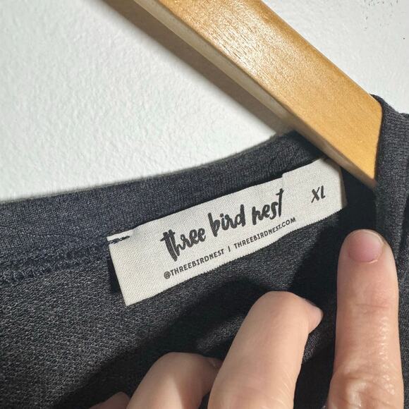 Three Bird Nest Relaxed Wide leg Jumpsuit Women XL Gray Pocket Lounge Casual - Picture 11 of 11